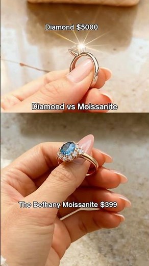 This Blue Moissanite Ring Outshines Diamonds | Ethical Luxury Under $200