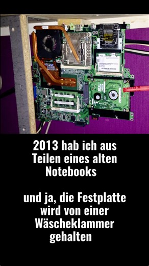 2013: Testaufbau mit Notebook Teilen und Wäscheklammer für Wohnzimmer DMX Setup. #computer #dmx