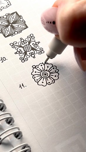 Senya Blinskaia | 100 mandala patterns in a 3x3 grid PART.3❤️ For those who’d like these patterns as practice sheets for tracing and improving their drawing... | Instagram