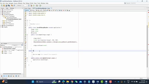 NetBeans IDE 中的 Java 投影效果