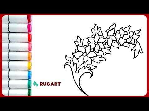 Draw and Color Abstract motif design: How to Draw a bouquet | Step by Step Drawing Tutorial