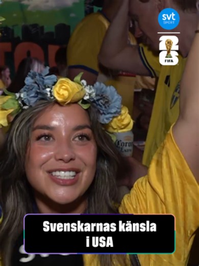 Matchdag! Nu taggar vi igång Sverige 🥳🥳🥳 I dag 19.00 spelar Sverige match mot Nederländerna i VM, är ni lika taggade som fansen på plats i USA? ⚽ Följ senaste nytt inför matchen i appen SVT Sport 📲 #fotbollsvm2026 #fotboll #fifaworldcup #svtsport #svt #svtplay