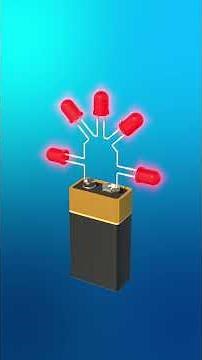 LED Series With 9 Volt Battery #diy #repair #experiment #electronic #education #arduino #electrical