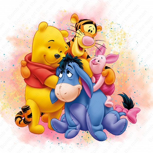 Winnie the Pooh Clipart, Winnie the Pooh Characters, Watercolor Background, Transparent Png, Instant Download - Etsy