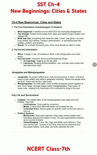 Class-7th SST (Chapter-4) New Beginnings: states & cities || Notes & Important Questions from NCERT