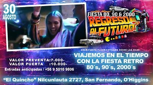 1.7K views | Este 30 de agosto no te puedes perder la fiesta 80 90 2000 en centro de eventos el Quincho, preventa hasta el 28 de agosto $7000 y en puerta el día del evento. $10000. Reserva tus entradas al +56950109806. No te lo pierdas. | Radio Pasión FM | Facebook