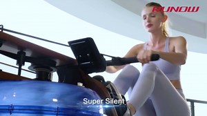 RUNOW Rowing Machines for Home Use, Oak Wood Water Rower with LCD Monitor - Indoor Fitness Exercise Sports Equipment