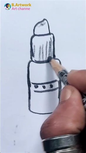 How to Draw a Lipstick | Simple Line Art Tutorial 💄✏️ #drawing #b.artwork