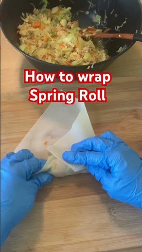 Let’s see how to wrap spring rolls! 🥢Wrapper ➡ Add fillings ➡ Fold and Roll tightly 😋 #springroll