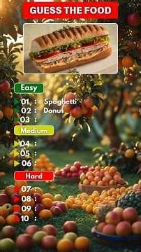 Guess the Food part 3🍕 | Easy → Medium → Hard 🔥”