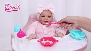 BABESIDE Reborn Baby Dolls Sunny - 17Inch Cute Soft Vinyl Realistic Baby Doll Poseable Smiling Real Life Baby Dolls with Complete Accessories for 3+ Years Old Gifts