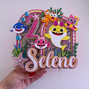 Baby Shark Cake Topper, Baby Shark Birthday, Baby Shark Decorations, Personalized Cake Topper, Baby Shark Party Decor, Baby Shark - Etsy