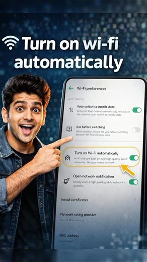 How to Enable/Disable Auto Connect WiFi on Samsung Phones! 🔥 Turn on wi-fi automatically #shorts