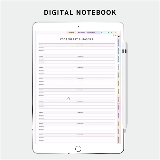 Any Language Learning Planner Ipad, Digital Language Learning Planner, iPad Language Planner, Vocabulary Workbook, Digital Goodnotes Planner - Etsy