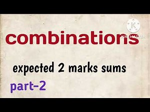 combinations important 2 marks sums @sri math world