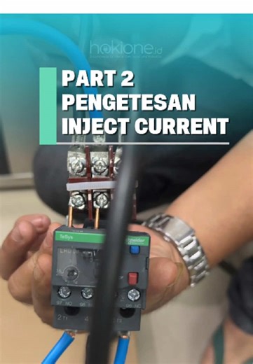 #part2 pengecekan inject current Engineering hokione.id siap bantu dari survey, pengujian, hingga commissioning Karena sistem listrik harus aman sebelum beroperasi. Konsultasi & kebutuhan testing? DM kami sekarang #hokione #enginering #electrician