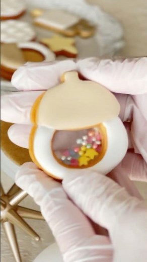 振って楽しい！どんぐりのシャカシャカクッキーを作ってみた #cookiedecorating #アイシングクッキー #お菓子作り
