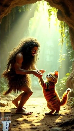 The Caveman and Cat Dancing Joyfully Dinka Cika Dinka Cika 😻 Cat dancing #cat #catdance #catworld