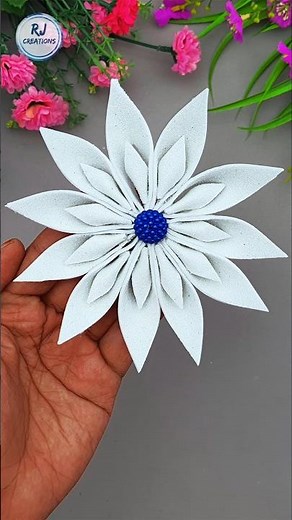 DIY Glitter Paper Flower - Easy Flower making Tutorial