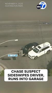 POLICE CHASE: Suspect sideswipes innocent driver, ducks into garage