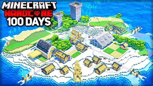 【我的世界】我在《我的世界》极限模式中在荒岛上生存了100天【 disruptive builds】【中文机翻】