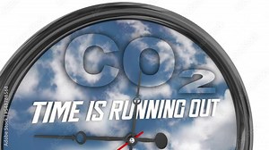 Time is Running Out Carbon Dioxide CO2 Climate Change Clock 3d Animation