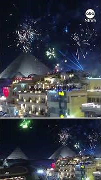 Fireworks over the Pyramids of Giza as Egypt celebrates new year