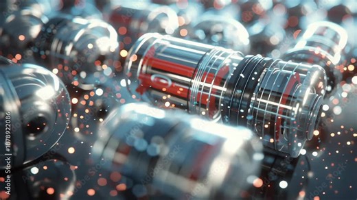 Future energy storage enabled by rare earth materials, crystalline minerals powering high-capacity storage systems, cinematic depth of field, balanced light and shadow, realistic clean-tech