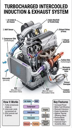 How Turbo Engine Works#Turbocharger #Intercooler #EngineAirflow