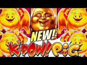 NEW!!! K-POW! PIG 🐷 KUNG-FU FIGHTING PIGS!! Slot Machine @PEPPERMILL CASINO (KONAMI)