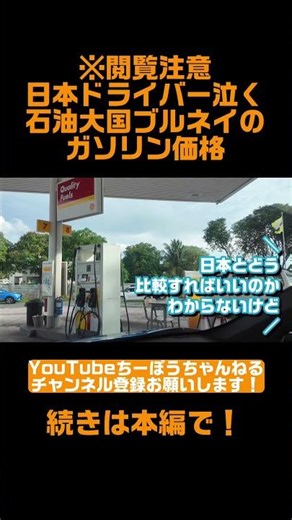 *Viewer discretion advised!* Japanese drivers will cry... Gasoline prices in oil-rich Brunei #sho...