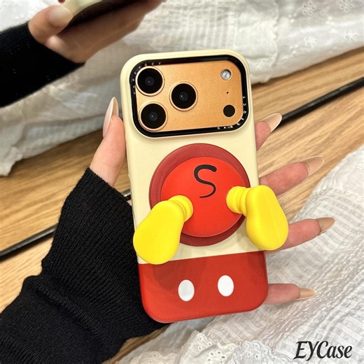 Cute Retro Cartoon Mouse MagSafe iPhone Case, 3D Butt Magnetic Stand,Classic Cartoon Phone Cover for iPhone 17 Pro Max, iPhone 16 15 Pro Max