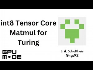 Livestream int8 tensorcore matmul for Turing