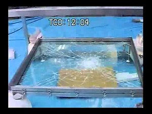 EN356 P2A落球試験 透明平板ガラス用防犯フィルム