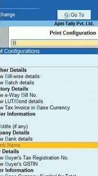 Bank details in Tally Prime Invoice. #TallyPrime #TallyTips #ApniTally #tallytips #tally #invoice