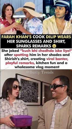Farah Khan's Cook Dilip Wears Shirish's Shirt & Her Sunglasses Sparks Remarks#farahkhan#news