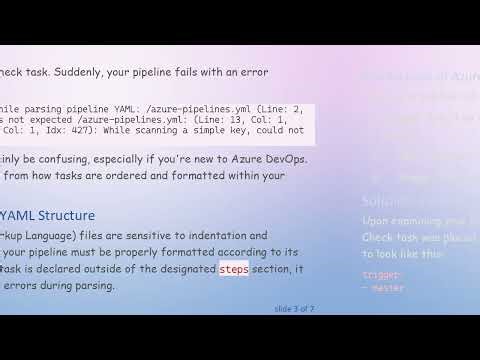 Resolving the Azure DevOps Pipeline Sequence was not expected Error