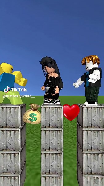 Dinheiro vs Amor em Animação Roblox