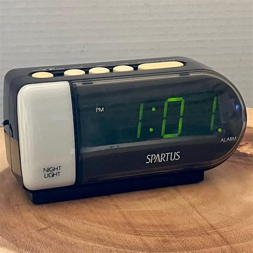 Spartus Vintage Digital ALARM CLOCK Black W/ Nightlight Model No. 1192 - Etsy