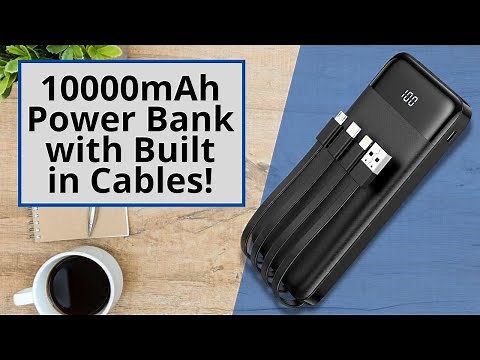 10000mAh Power bank with Built in Cables