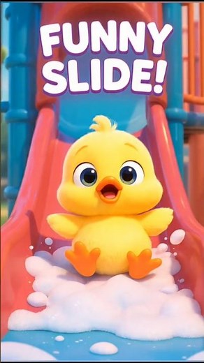 Cute Duck Sliding on Foam 😍 | Fun Kids Cartoon Short#shorts #ytshorts