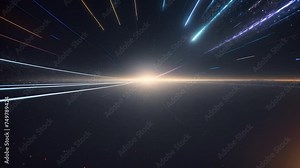 Abstract hyper jump, speed of light on cosmic background, deep space