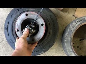 Process of changing a solid forklift tire