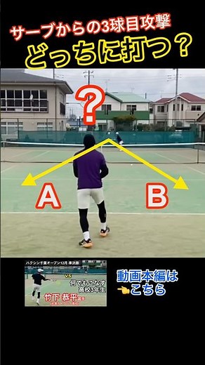 サーブからの3球目攻撃！どっちに打つ？ #土居コーチ #テニス #3球目攻撃