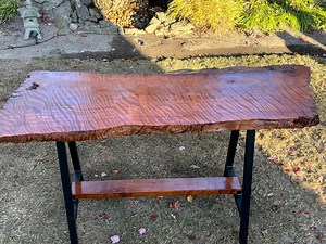 Live Edge Redwood Slab Bar Height Table - Etsy Canada