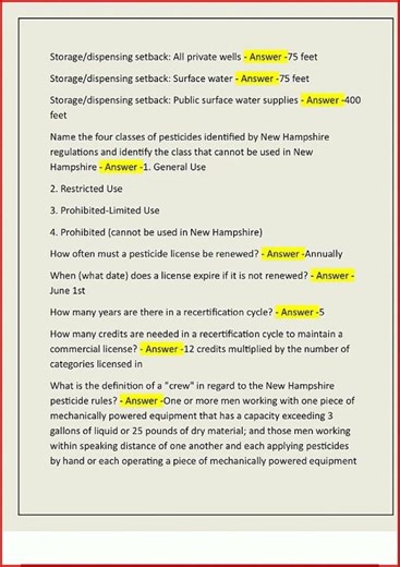 Nh Pesticide Study Guide Actual Questions And 100 Correct An video