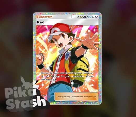 Custom Pokemon Card Trainer Red TCG Pocket Foil - Etsy
