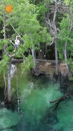 Video shows a Florida man falling about 60 feet from a tree branch into a creek. The man surfaced with only a few cuts and bruises. | CBS Mornings