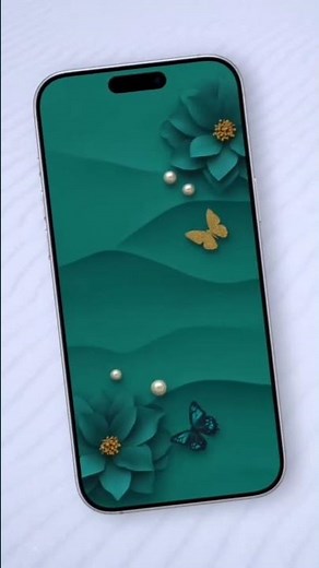 Green Floral Butterfly Phone Wallpapers | Elegant Minimalist Backgrounds