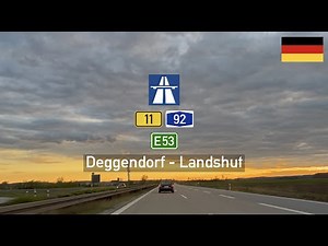 [4K] Driving in Germany: Autobahn A92 E53 from Deggendorf to Landshut - Highspeed Drive at Sunset
